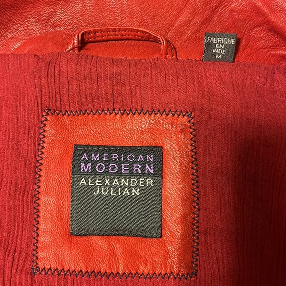Alexander Julian 100% genuine leather jacket size Medium - Picture 9 of 10